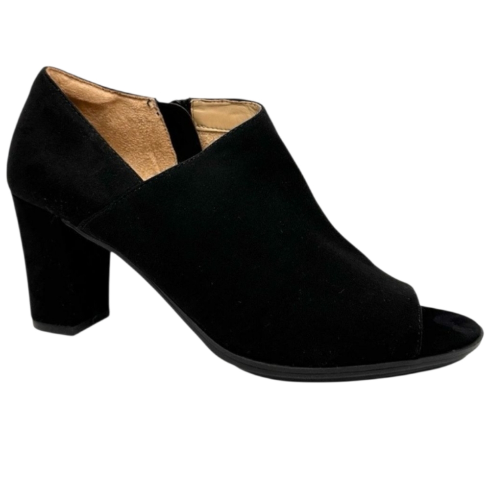 Naturalizer Lainey Peep Toe Ankle Boot Suede Heels
